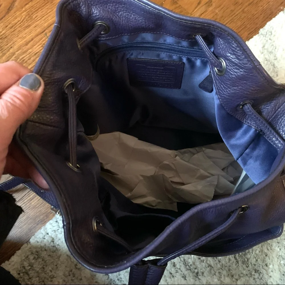 SOLD - COACH Indigo Avery leather drawstring bucket bag - Picture 6 of 12